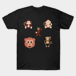 Monkeys 5 pk Stickers Collection T-Shirt